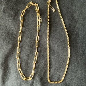 Gold Link Chain Necklace - Women’s Fashion Necklace set of 2. 16 and 18 in. New